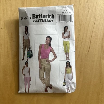 Butterick Fast & Easy Sewing Pattern B5614 Misses Pants Size 6 - 12 Uncut - Image 1 of 2