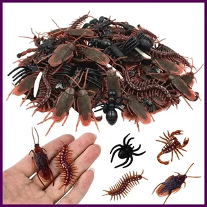 12/48 piezas Halloween falsos insectos cucaracha araña escorpión ciempiés broma decoración - Imagen 1 de 10