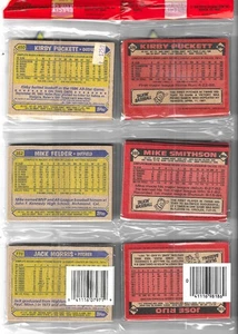 2 RACK PACKS 1986 TOPPS Baseball KIRBY PUCKETT Card & 1987 TOPPS both on Bottom - Picture 1 of 2