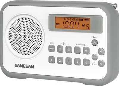 PR-D18 AM/FM/Portable Digital Radio with Protective Bumper (White/Gray) - Image 1 of 2