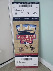 2014 ASG Mega Ticket Stub Mike Trout Signed Autograph MLB Hologram Authenticated - Picture 1 of 10