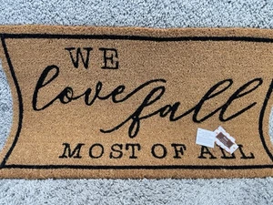 Natural Black We Love Fall Most Of All Outdoor Coir Doormat Home Decor New - Picture 1 of 7