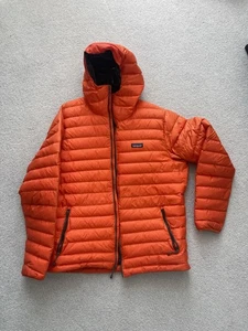 Patagonia Down Sweater Hoody Mens XL Puffer Jacket 84701 Full Zip Coat Orange - Picture 1 of 3