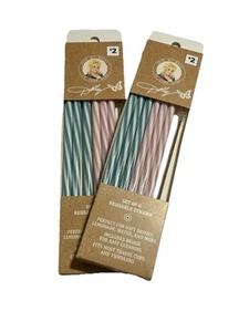 Two Pack Dolly Parton DG Reusable Straws Set Of 6 with 1 Brush 12 Straws 2 Brush - Picture 1 of 10
