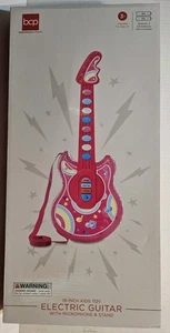 Chitarra Elettrica Giocattolo per Bambini 19 Pollici con Microfono e Supporto Rosa Giocattolo Musicale - Foto 1 di 10
