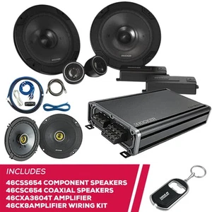 Kicker 46CSS654 6.5" Speakers w/ 46CSC654 Speakers & 46CXA3604T Amp & Amp Kit - Picture 1 of 5