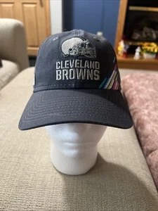 Cleveland Browns hat cap strap back gray Crucial Catch Cancer womens New Era - Picture 1 of 7