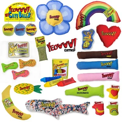 Catnip Cat Toy  Yeowww Kitten 100% Organic Fish Rainbow Banana Cigar Stinkies - Image 1 of 4