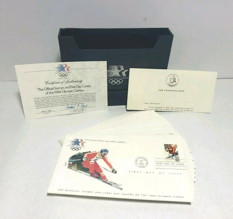 Vintage Collection of Official Stamps and First Day Covers of 1984 Olympic Games Cover