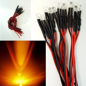 10 unidades LED 3 mm p. ej. como iluminación doméstica naranja 16-24V terminado cableado C3012 - Imagen 1 de 1