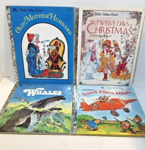 Golden Books Lot of 4 Titles Including Twelve Days of Christmas & Whales - Picture 1 of 6