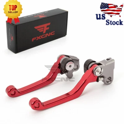 CNC Pivot Brake Clutch Lever Dirtbike Red For Honda XR650R 2000-2006 2005 2004 - Image 1 of 4