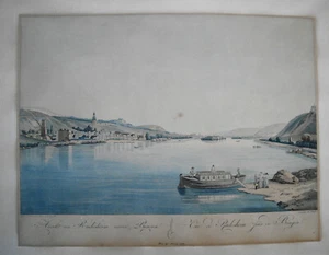 Rüdesheim Rhein Kolorierte Umrissradierung nach Janscha von Ziegler 1798 - Picture 1 of 4