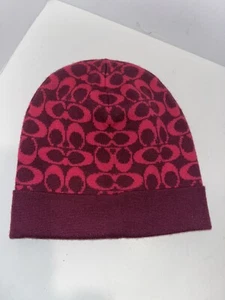 Ladies Coach Colored Signature C Knit Logo Beanie Hat Toboggan RN# 132154 - Picture 1 of 5