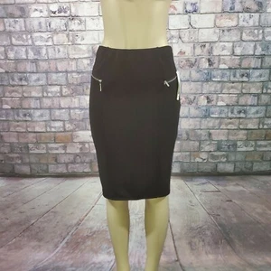 Black Pencil Skirt Zipper Faux Pocket Stretch Joe Benbasset Womens Junior Size S - Picture 1 of 7