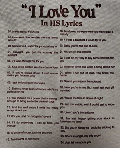 Harry Styles I Love You In HS Lyrics Canvas Tote Bag 15x13 - Picture 1 of 4