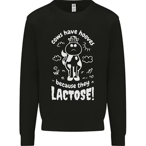 Cows Have Hooves Because They Lack Toes Kids Sweatshirt Jumper - Picture 1 of 92