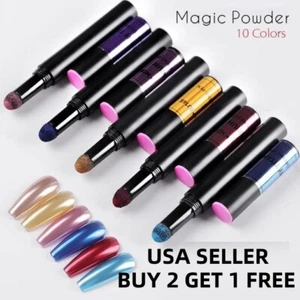 Mirror Chrome Nail Powder Pen Air Cushion Laser Stick Dust Holographic Manicure - Picture 1 of 15