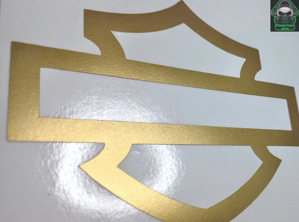 2x Calcomanías troqueladas para tanque Harley Davidson 100 mm de ancho PREMIUM ORO MATE Chev f100 Foto 1 de 1