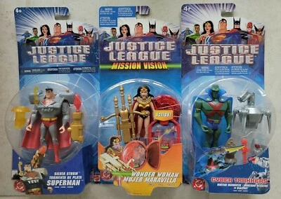 全新 DC JLA 银色 STORM 超人变体 & 奇妙女士 Martian MH 人物! s123 银色 — 第 1/2 张图片