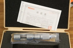 New Mitutoyo 0-10mm / 0.01mm Wire Disc Edge Hub Outside Micrometer Carbide Faces - Picture 1 of 3