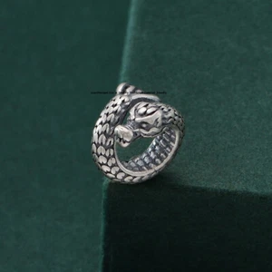 2pcs Pure S925 Sterling Silver Men Women Lucky Dragon Bead Pendant - Picture 1 of 3