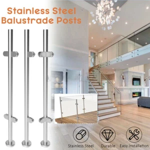 110cm/90cm Balustrade Railing Post Grade Glass Clamps Fencing Stainless Steel - Picture 1 of 44