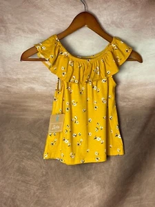 Bixby Nomad Girls Top 4-5 Yellow Floral Ruffle Shirt NWT Stitch Fix - Picture 1 of 3