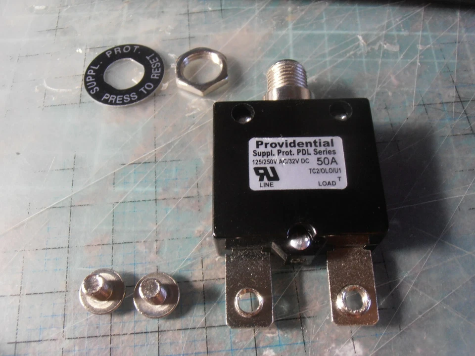 50A 125/250VAC Reset Thermal Switch Circuit Breaker Overload Protect PDL Series  - Image 1 of 1