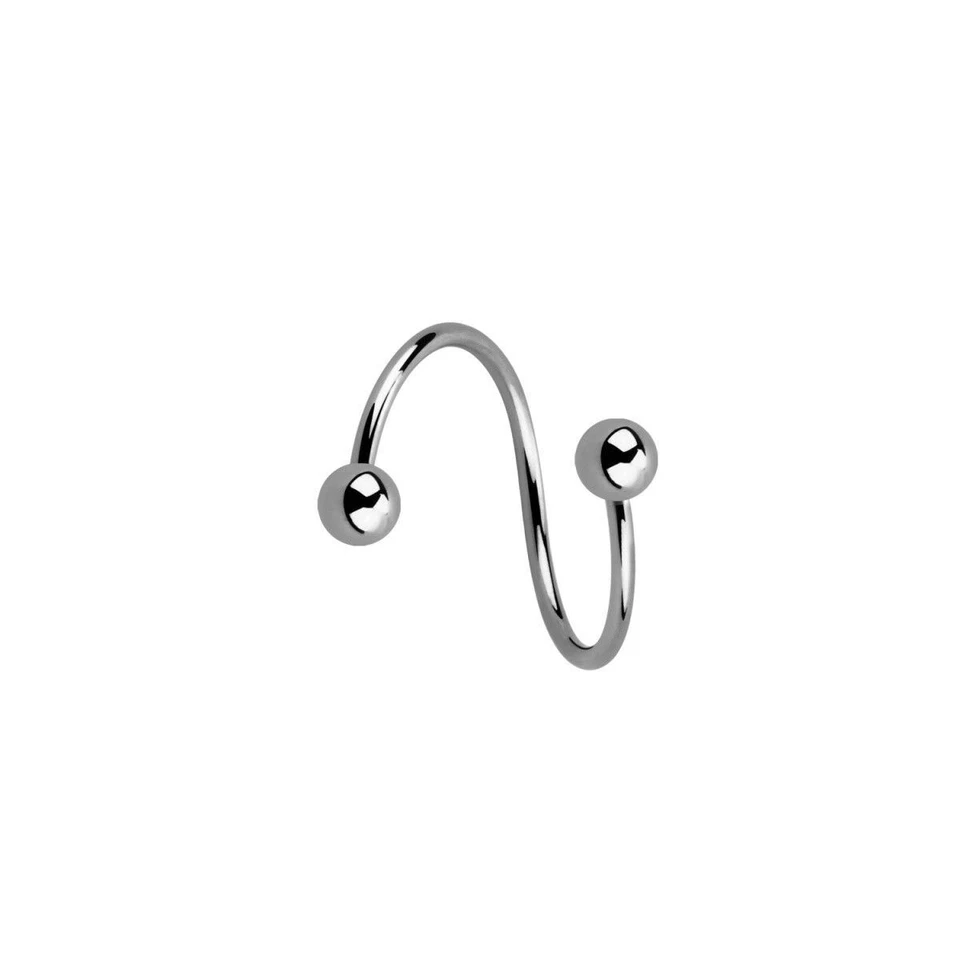 ❤ 0,8 mm Spirale Twister Lippenpiercing Ohr Labret Piercing Helix Intim Kugeln - Bild 1 von 1