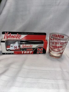 Limited Edition Nebraska Cornhuskers 1997 National Champions Semi Truck + Glass - Picture 1 of 14