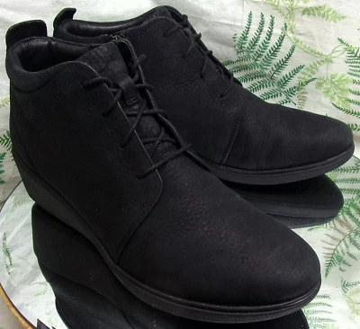 CLARKS UN TALLARA EVA BLACK LEATHER FASHION ANKLE BOOTS SHOES US WOMENS SZ 11 M - Image 1 of 4