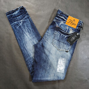 $198 PRPS Windsor Artisan Denim Tapered Skinny Fit Distressed Jeans Size 34