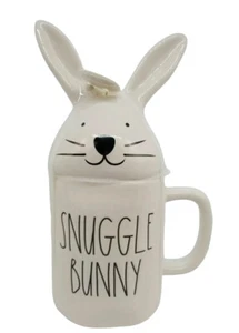 Easter Bunny Coffee Mug Snuggle Bunny Ivory Bunny Topper Rae Dunn - Picture 1 of 4