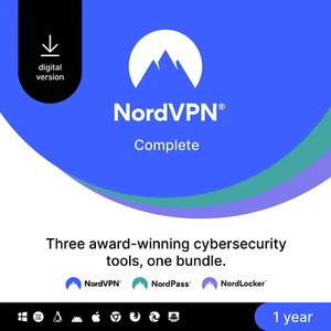 NordVPN Complete, 1-Year, VPN & Cybersecurity Software Bundle, Digital Code - Picture 1 of 8