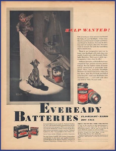 Vintage 1933 EVEREADY Batteries Flashlight Battery Ephemera 1930's Print Ad - Picture 1 of 1