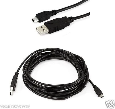 5 Pcs USB 2.0 Type A Male to Mini B 5 Pin Male Extension Cable Cord  1 Feet - Image 1 of 2