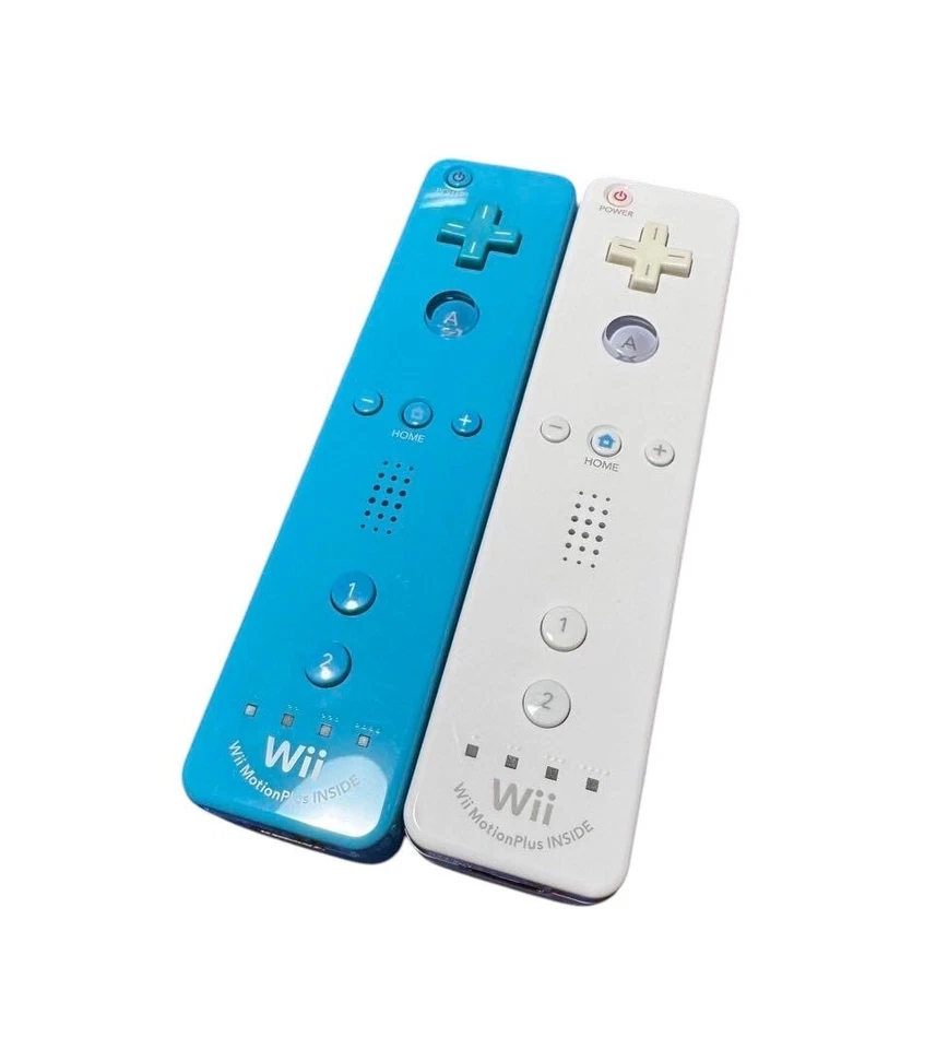 Nintendo Wii Remote Controller  Remote Motion Plus White blue Lot of 2 Tested - Image 1 of 1