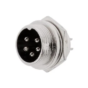 SPINA CONNETTORE MICROFONO 5 PIN PANNELLO VHF CB SCHERMATO MASCHIO CHASSIS - Foto 1 di 2