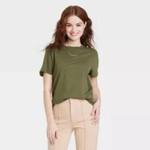 Women's Short Sleeve T-Shirt - A New Day Size S Green - Picture 1 of 2