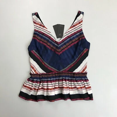GUESS Sleeveless Pendleton Cami Peplum Top Small NWT $59 Chevron Stripe Lined - Image 1 of 4