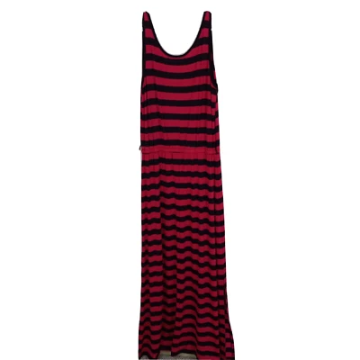 发烧背心长裙中号黑色覆盆子条纹度假休闲海滩 — 第 1/4 张图片