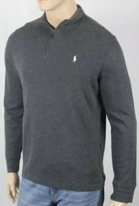 Polo Ralph Lauren Grey Heather 1/2 Half Zip Estate Rib Sweater Cream Pony NWT - Picture 1 of 1
