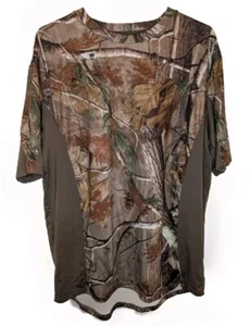 Realtree Camouflage Shirt Men's Large Camo Brown Tree Print Polyester Blend - Picture 1 of 3