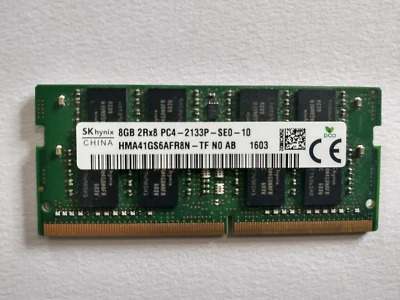 8GB RAM Laptop Memory SK Hynix PC4- 2133P 1X8GB DDR4 2RX8 2133MHz 260pin - Image 1 of 2