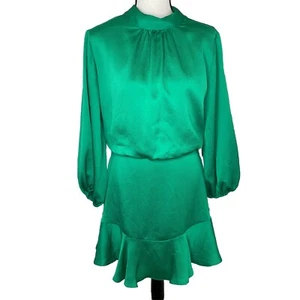 Vestido VICI para mujer grande verde esmeralda cuello alto en capas manga larga blusa - Imagen 1 de 12