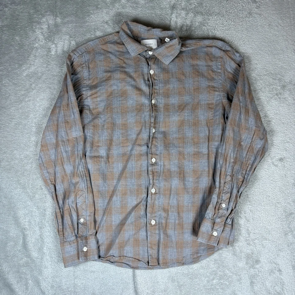 Camisa Billy Reid a Cuadros Ajuste Estándar Franela Manga Larga Abotonada Para Hombres Talla M Foto 1 de 4