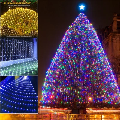 LED Lichternetz Lichtervorhang Außen 8 Modi Wasserdicht Party Weihnachtsdeko DE - Bild 1 von 4