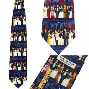 Guy Buffet Collection Wine Tasting Vtg Silk Neck Tie 58" Made In Italy Formal - Picture 1 of 7