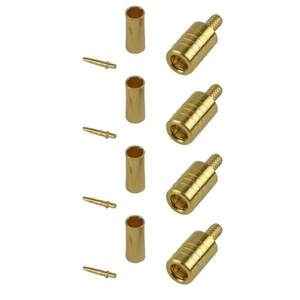 4 Pack SMB Plug Crimp Connector - RG316/RG174 Cable Crimp Easy to Use - Picture 1 of 4